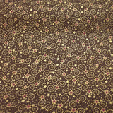 Reststück: Baumwollstoff Weihnachtshimmel / weihnachtliche Sterne, braun; ca. 0,5m