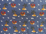 Baumwolljersey Druck Piratenschiff Insel marineblau