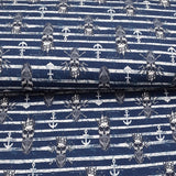 French Terry Stoff - King of the deep, Piraten maritim dunkelblau | KATINOH