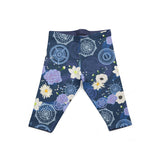 French-Terry Stoff Druck "Glückskompass" dunkelblau Zahnräder&Blumen |KATINOH