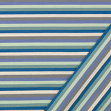 Baumwolljersey Stoff blau-grün gestreift