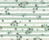 Baumwolljersey Druck - Eucalyptus Stoff grün weiß gestreift | Fräulein von Julie