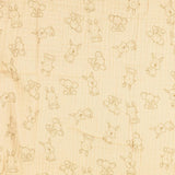 Baumwoll Musselin Stoff Druck in taupe mit Tieren - Elefant, Hund, Hase - dezentes Muster