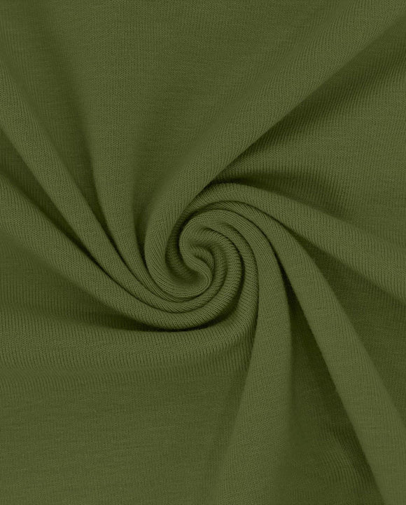 Baumwolljersey Stoff uni Jägergrün - Winter Fashion - Basic Stoffe