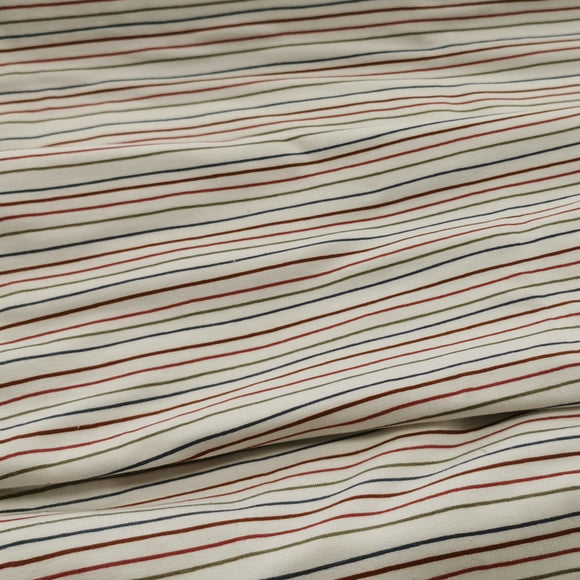 Reststück: Baumwolljersey weiß, mehrfarbig gestreift | Julie Kids Fashion; ca. 0,3m