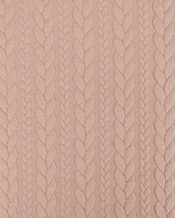 Zopfstrick Jacquard Stoff alt rosé / alt rosa