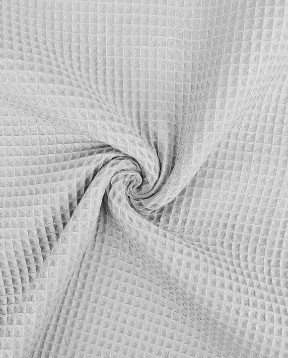 Waffelpique uni, grau - 100% Baumwoll Stoff
