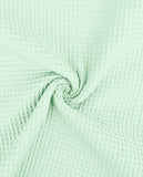 Waffelpique uni, hellminze - 100% Baumwoll Stoff