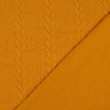 Zopfstrick Jacquard Stoff senfgelb