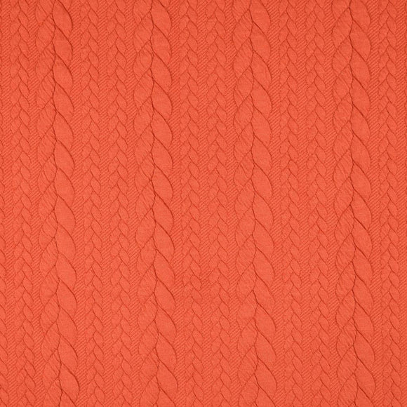 Zopfstrick Jacquard Stoff kupferrot