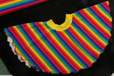Reststück: Baumwoll Jersey Stoff Druck - Regenbogenstreifen bunt/multicolor (schmal); ca. 1,2m