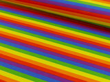 Reststück: Baumwoll Jersey Stoff Druck - Regenbogenstreifen bunt/multicolor (schmal); ca. 1,2m