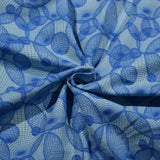 Baumwolljersey Stoff "Dina" blau Kugeln - geometrisches Muster