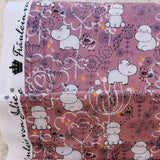 Baumwolljersey Stoff Druck weiße Nilpferde auf pinken Untergrund | Fräulein von Julie