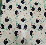 Baumwolljersey Druck Elfen Mädchen - Happy girls are the prettiest - auf mintfarbenen Hintergrund | KATINOH