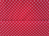 maritimer roter Baumwolljersey mit kleinen weißen Ankern