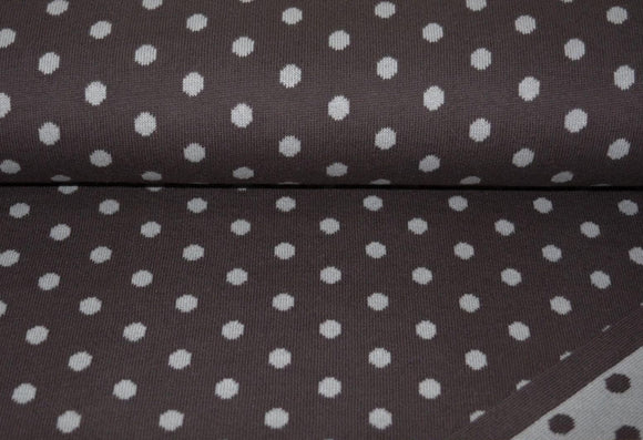 BIO Baumwoll Strick Punkte braun beige - 100% Bio Baumwolle