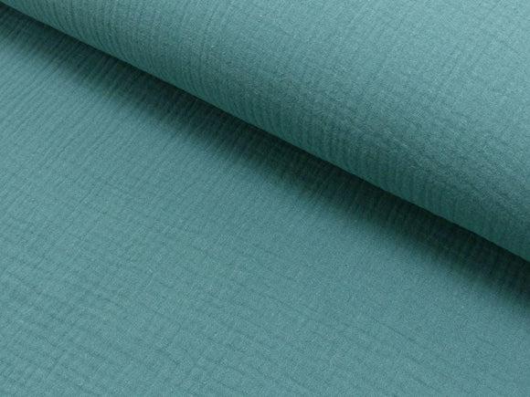 Baumwoll Musselin Stoff uni schilf