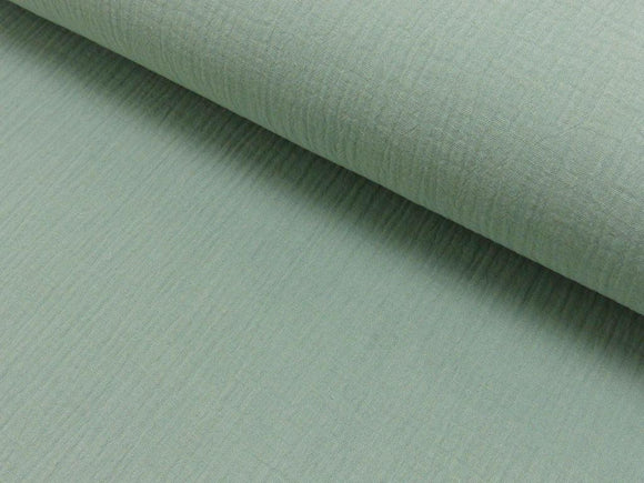 Baumwoll Musselin Stoff uni minze / mint