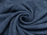 weicher & warmer Alpenfleece Stoff, uni melange marine blau