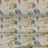 Baumwolljersey Druck Straßenverkehr mit Lastern, Autos und Ampeln, auf weißem Hintergrund | Fräulein von Julie