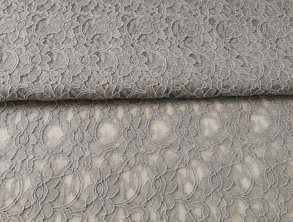 Spitze mit Bogenkante, uni grau