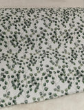 Baumwoll Musselin Stoff "Eukalyptus" weiß mit grünen Zweigen | Fräulein von Julie