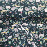 Reststück: French Terry Stoff Druck mit dunklem Paisley Muster | Fräulein von Julie; ca. 1,0m