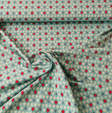 Baumwolljersey Retro Stoff "Alles Fliegt" blaue und rote Tropfen | designed by Blaubeerstern