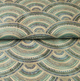 Baumwolljersey Stoff - blaue Halbkreise - Sommerstoff