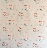 Baumwoll-Stoff Ostern, Häschen und Blümchen