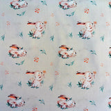 Baumwoll-Stoff Ostern, Häschen und Blümchen