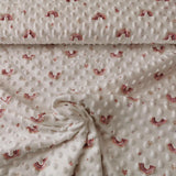 Minky Fleece Stoff weiß mit Regenbögen und Sternen