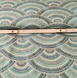 Baumwolljersey Stoff - blaue Halbkreise - Sommerstoff