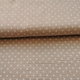 Baumwoll Musselin Stoff "Blüte" kleine weißen Blumen, taupe