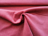 Washed Cord Stoff "Stretch" uni dunkel rot - Basic Stoffe