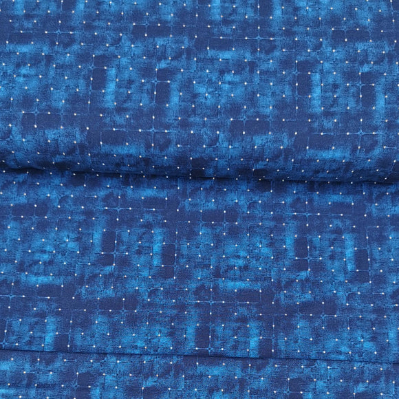 French Terry Stoff blau mit goldenen Punkten, Jeans Optik | Fräulein von Julie