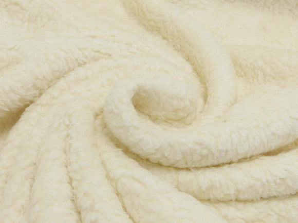 Baumwoll Teddy Stoff natur - 100% Baumwolle