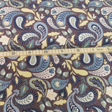 French Terry Stoff Druck mit dunklem Paisley Muster