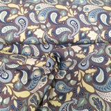 French Terry Stoff Druck mit dunklem Paisley Muster