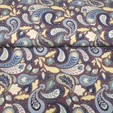 French Terry Stoff Druck mit dunklem Paisley Muster